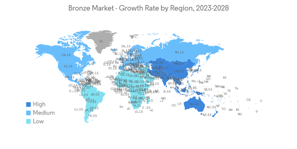 Bronze Market Bronze Market Growth Rate By Region 2023 2028 Bronze Market Bronze Market Growth Rate By Region 2023 2028