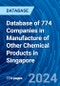 Database of 774 Companies in Manufacture of Other Chemical Products in Singapore - Product Image