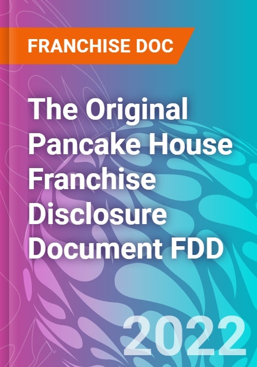 The Original Pancake House Franchise Disclosure Document FDD