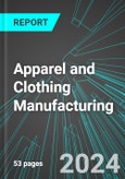 Apparel and Clothing Manufacturing (U.S.): Analytics, Extensive Financial Benchmarks, Metrics and Revenue Forecasts to 2030, NAIC 315000- Product Image
