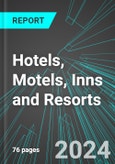 Hotels, Motels, Inns and Resorts (Lodging and Hospitality, Including Casino Hotels) (U.S.): Analytics, Extensive Financial Benchmarks, Metrics and Revenue Forecasts to 2030, NAIC 721100- Product Image