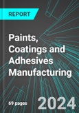 Paints, Coatings and Adhesives (Glues) Manufacturing (U.S.): Analytics, Extensive Financial Benchmarks, Metrics and Revenue Forecasts to 2030, NAIC 325500- Product Image