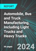 Automobile (Car), Bus and Truck Manufacturing, Including Light Trucks and Heavy Trucks, (may incl. Autonomous or Self-Driving) (U.S.): Analytics, Extensive Financial Benchmarks, Metrics and Revenue Forecasts to 2030, NAIC 336100- Product Image