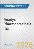 Anadys Pharmaceuticals Inc. Fundamental Company Report Including Financial, SWOT, Competitors and Industry Analysis- Product Image