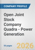 Open Joint Stock Company Quadra - Power Generation Fundamental Company Report Including Financial, SWOT, Competitors and Industry Analysis- Product Image