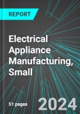 Electrical Appliance Manufacturing, Small (U.S.): Analytics, Extensive Financial Benchmarks, Metrics and Revenue Forecasts to 2030, NAIC 335210- Product Image