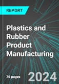 Plastics (Including Packaging Materials, Pipe, Laminated & Unlaminated Film, Foam and Bottles) and Rubber (Including Tires, Hoses and Belting) Product Manufacturing (Broad-Based) (U.S.): Analytics, Extensive Financial Benchmarks, Metrics and Revenue Forecasts to 2030, NAIC 326000- Product Image