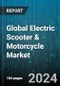 Global Electric Scooter & Motorcycle Market by Vehicle (E-Motorcycle, E-Scooter/Moped), Capacity (75-100 Miles, Above 100 Miles, Below 75 Miles), Technology, Voltage, Usage - Forecast 2024-2030 - Product Image