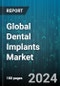 Global Dental Implants Market by Design (Parallel-Walled Dental Implants, Tapered Dental Implants), Type (Plate-Form Dental Implants, Root-Form Dental Implants), Price, Procedure, Material, Component, End User - Forecast 2023-2030 - Product Image