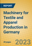 Machinery for Textile and Apparel Production in Germany- Product Image