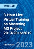 3-Hour Live Virtual Training on Mastering MS Project 2013/2016/2019 - Webinar (Recorded)- Product Image