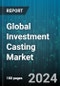 Global Investment Casting Market by Process Type (Sodium Silicate Process, Tetraethyl Orthosilicate (Silica Sol Process)), Material (Aluminum, Steel, Superalloys), Application - Forecast 2024-2030 - Product Image