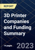 3D Printer Companies and Funding Summary- Product Image