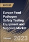 Europe Food Pathogen Safety Testing Equipment and Supplies Market Size, Share & Industry Trends Analysis Report By Type (Systems, Microbial Culture Media, and Test Kits), By Food Tested, By Site, By Country and Growth Forecast, 2023 - 2030 - Product Thumbnail Image