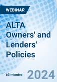 ALTA Owners' and Lenders' Policies - Webinar (Recorded)- Product Image