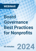 Board Governance Best Practices for Nonprofits - Webinar (Recorded)- Product Image
