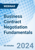 Business Contract Negotiation Fundamentals - Webinar (ONLINE EVENT: May 22, 2024)- Product Image