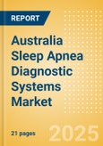 Australia Sleep Apnea Diagnostic Systems Market Outlook to 2033 - Fixed Polysomnography Systems and Portable Polysomnography Systems- Product Image