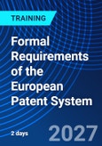 Formal Requirements of the European Patent System (ONLINE EVENT: December 13-14, 2027)- Product Image