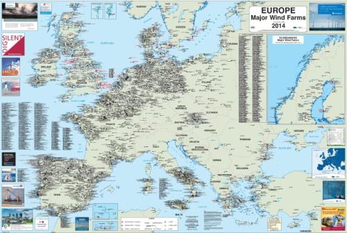 Europe – Major Wind Farms Map - 11th Edition 2018