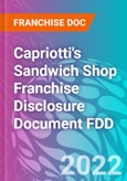 Capriotti's Sandwich Shop Franchise Disclosure Document FDD- Product Image