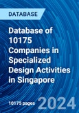 Database of 10175 Companies in Specialized Design Activities in Singapore- Product Image