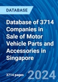 Database of 3714 Companies in Sale of Motor Vehicle Parts and Accessories in Singapore- Product Image