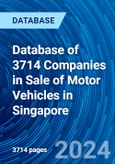 Database of 3714 Companies in Sale of Motor Vehicles in Singapore- Product Image