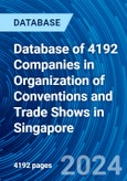 Database of 4192 Companies in Organization of Conventions and Trade Shows in Singapore- Product Image