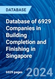 Database of 6929 Companies in Building Completion and Finishing in Singapore- Product Image