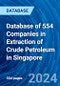 Database of 554 Companies in Extraction of Crude Petroleum in Singapore - Product Image