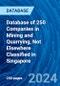 Database of 250 Companies in Mining and Quarrying, Not Elsewhere Classified in Singapore - Product Image