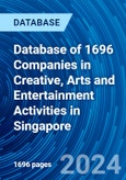 Database of 1696 Companies in Creative, Arts and Entertainment Activities in Singapore- Product Image