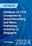 Database of 1316 Companies in Sound Recording and Music Publishing Activities in Singapore- Product Image