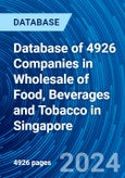 Database of 4926 Companies in Wholesale of Food, Beverages and Tobacco in Singapore- Product Image