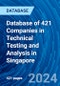 Database of 421 Companies in Technical Testing and Analysis in Singapore - Product Image