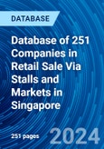 Database of 251 Companies in Retail Sale Via Stalls and Markets in Singapore- Product Image