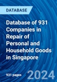 Database of 931 Companies in Repair of Personal and Household Goods in Singapore- Product Image