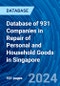 Database of 931 Companies in Repair of Personal and Household Goods in Singapore - Product Image