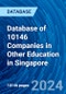 Database of 10146 Companies in Other Education in Singapore - Product Thumbnail Image