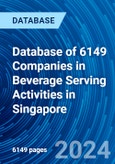 Database of 6149 Companies in Beverage Serving Activities in Singapore- Product Image
