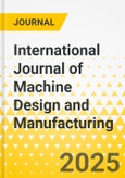 International Journal of Machine Design and Manufacturing- Product Image