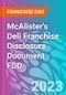 McAlister's Deli Franchise Disclosure Document FDD - Product Thumbnail Image