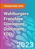 Wahlburgers Franchise Disclosure Document FDD- Product Image