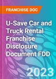 U-Save Car and Truck Rental Franchise Disclosure Document FDD- Product Image