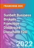 Sunbelt Business Brokers Franchise Disclosure Document FDD- Product Image