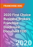 2020 First Choice Business Brokers Franchise Disclosure Document FDD- Product Image