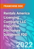 Rentals America Licensing Company, LLC Franchise Disclosure Document FDD- Product Image