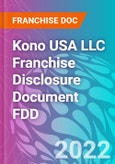 Kono USA LLC Franchise Disclosure Document FDD- Product Image