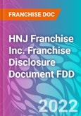 HNJ Franchise Inc. Franchise Disclosure Document FDD- Product Image
